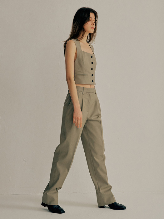 EASY STRAIGHT PANTS_OLIVE
