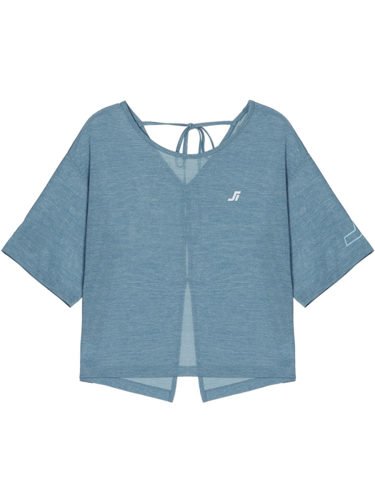 Own Rhythm Crop T Shirt 블루 스트랩배색 여성 반팔티셔츠 JFTS1B432B5