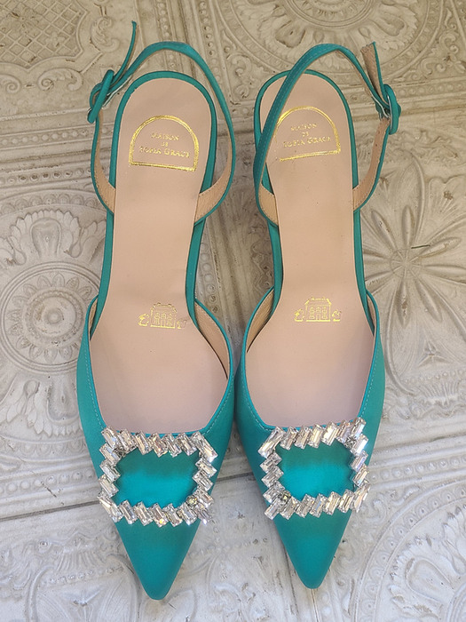 Angela Spring Slingback(Emerald Green)