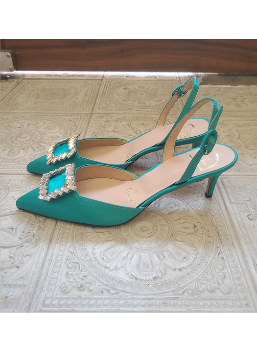 Angela Spring Slingback(Emerald Green)