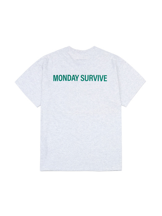 DT350_Monday Survive Logo T-shirts_Light Melange