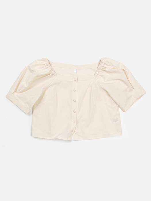 Summer square neck blouse-cream