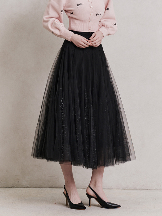 Etoile Banding Sha Skirt (Black)