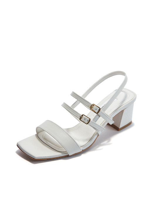 Square Buckle Sandal_Cream