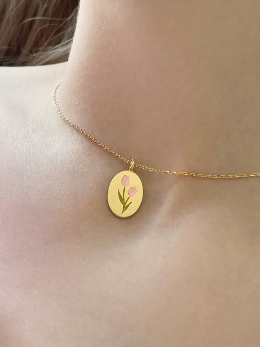 tulip oval necklace (2colors)