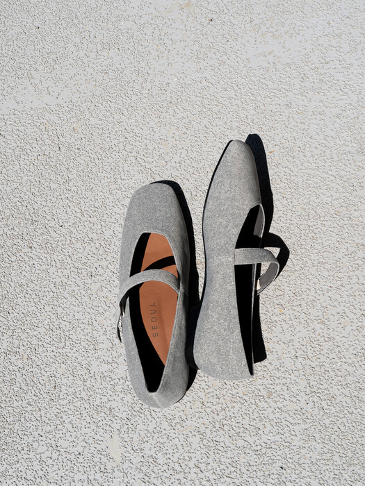 Rowie Mary jane shoes Ecoclean Light gray