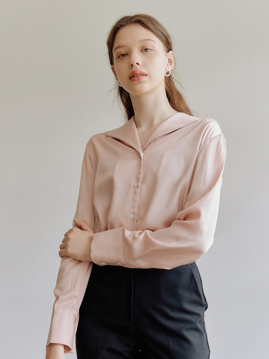 SILKY COLLAR SHIRT_PINK