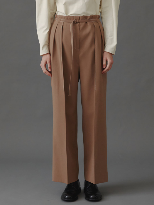 Harry Stitch One Tuck Pants_Brown