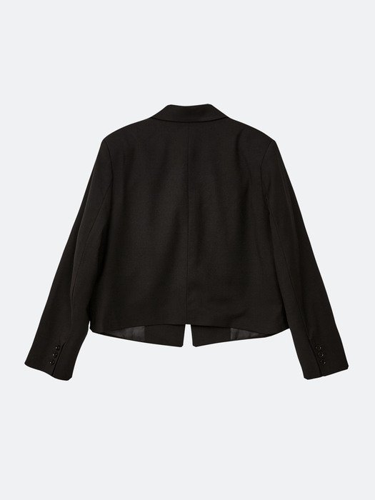 1 button crop jacket_black
