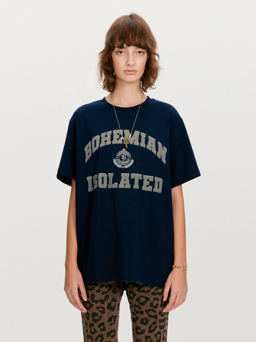 HERITAGE LETTERING T-SHIRT, NAVY