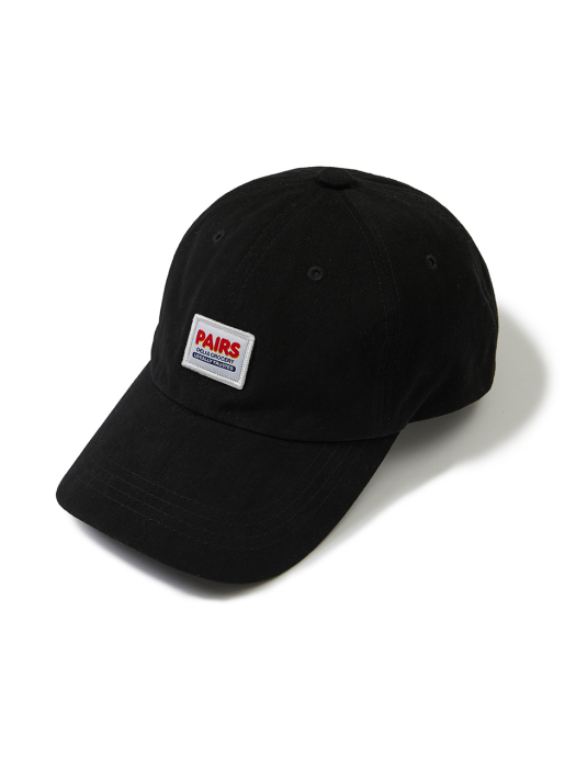 Square Patch Twill Ball Cap Black