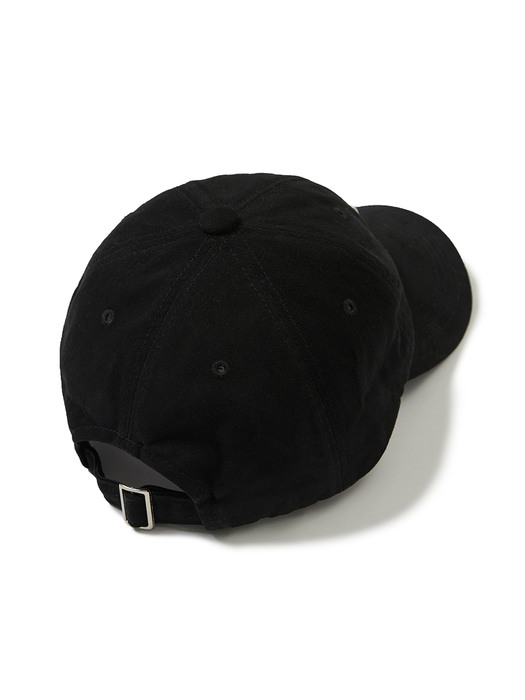 Square Patch Twill Ball Cap Black