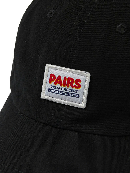 Square Patch Twill Ball Cap Black