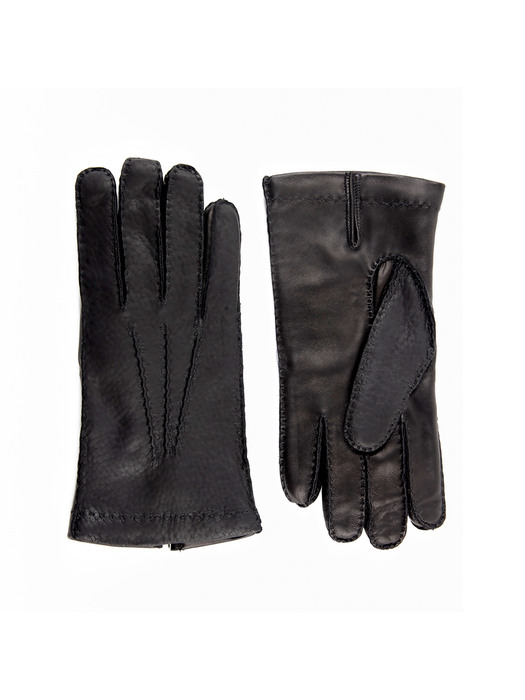 Peccary Leather Gloves For Men_Black(Nero)