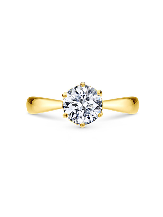 solitaire round heart ring(yellow gold)