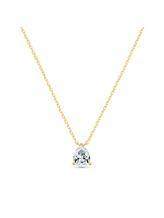 Solitaire Pear Necklace(yellow gold)