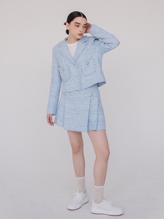 TWIN BUTTON TWEED SKIRT [2color]
