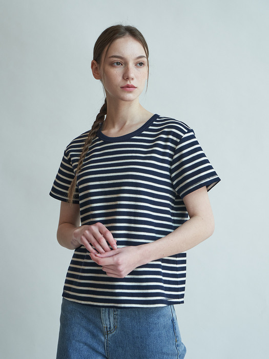 French marine stripe t-shirt (Navy)