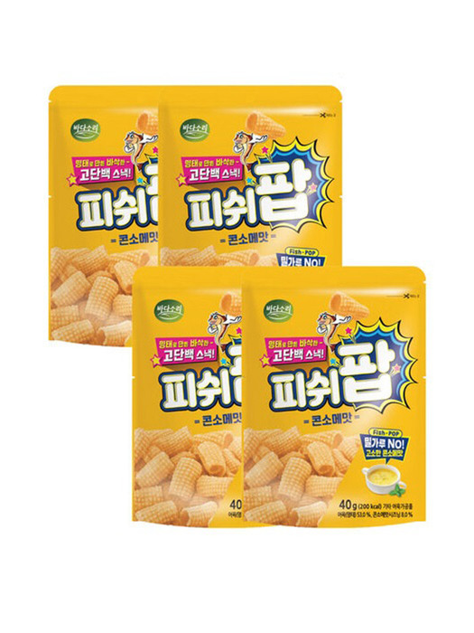 델리황 피쉬팝 치즈맛 40g x 4개 (풍부하고 진한 치즈맛 No밀가루 고단백과자)