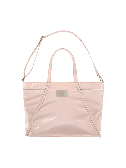 BIG COATING TOTE BAG IN PINK