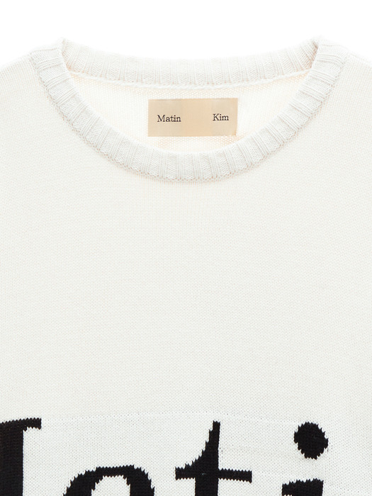 BIG LOGO KNIT PULLOVER IN IVORY