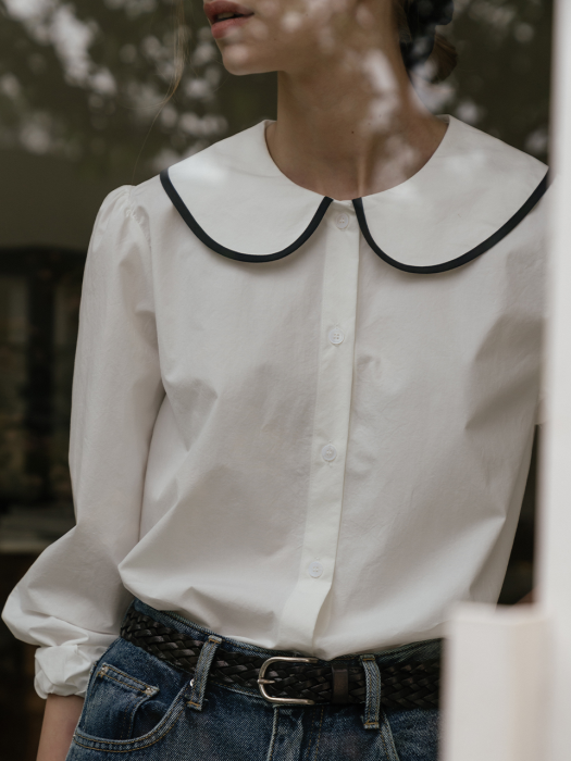 Round collar blouse_Ivory