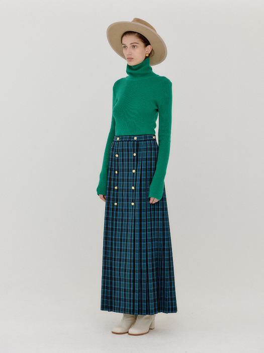 VERNA Turtleneck Knit Pullover - Green