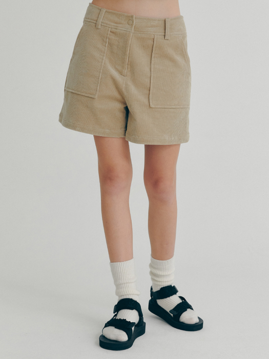 Corduroy Shorts (Beige)