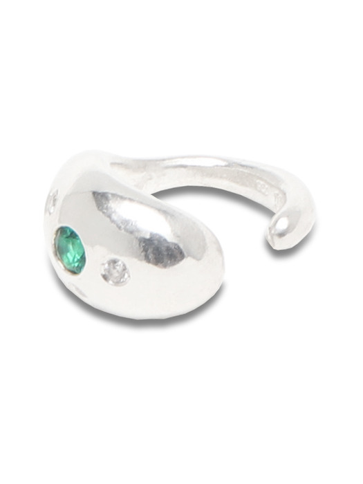 cubic ball earcuff (emerald)