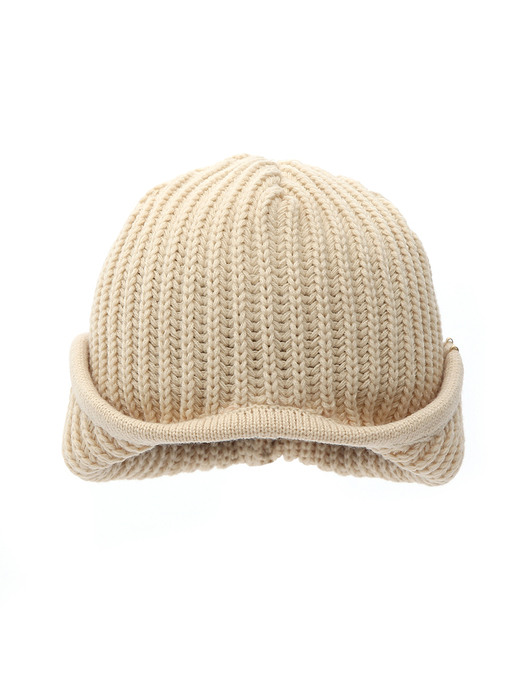 EAR FLAP BEANIE / SOLID A / CREAM