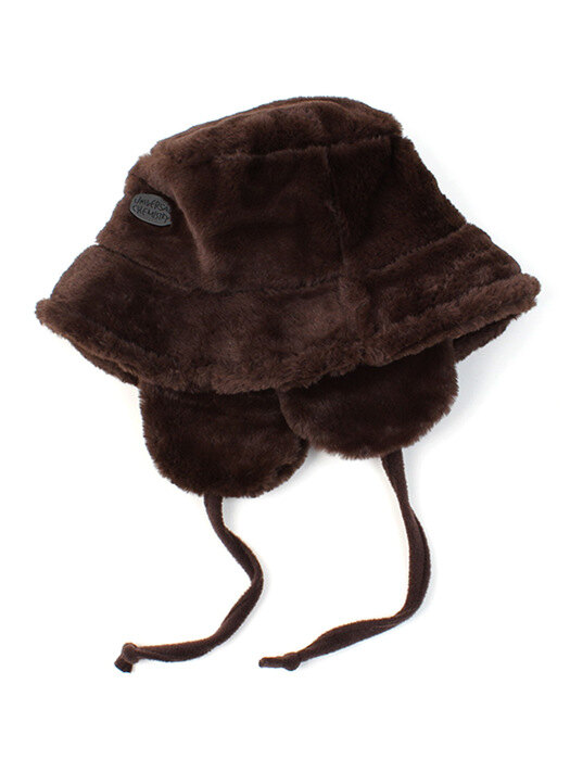 Brown Fur Earflap Bucket Hat 귀달이모자