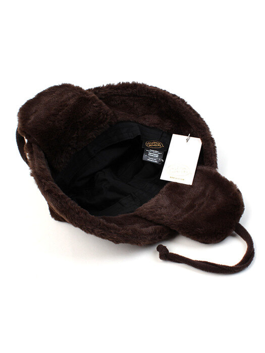 Brown Fur Earflap Bucket Hat 귀달이모자