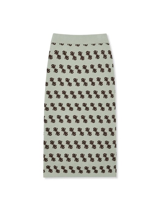 Jacquard Logo Pattern Skirt in Mint VK2WS392-31
