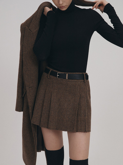 Wool Pleated Mini Skirt [2color]