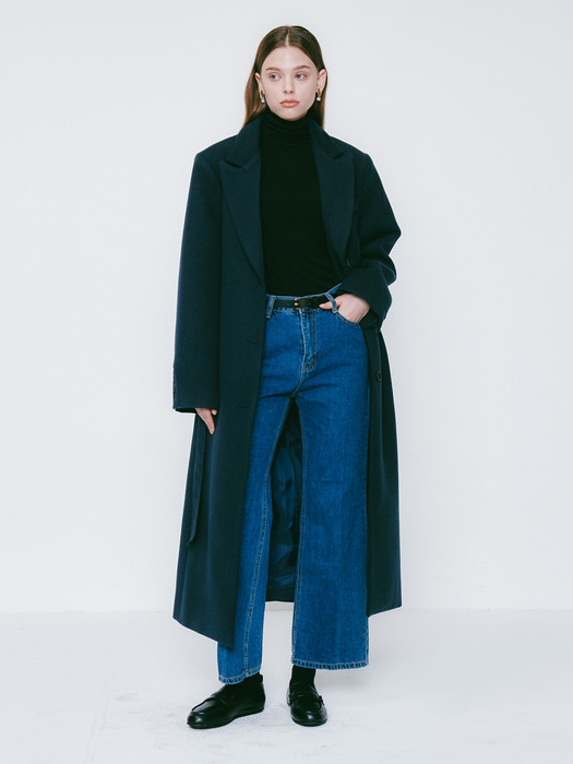 Lossy Belted Single Long Coat