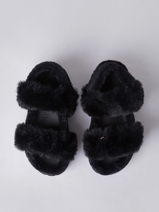 Fur sandal(black)_DG2AW22502BLK