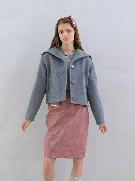 DIONNE WOOL SAILOR COAT JACKET_GREY