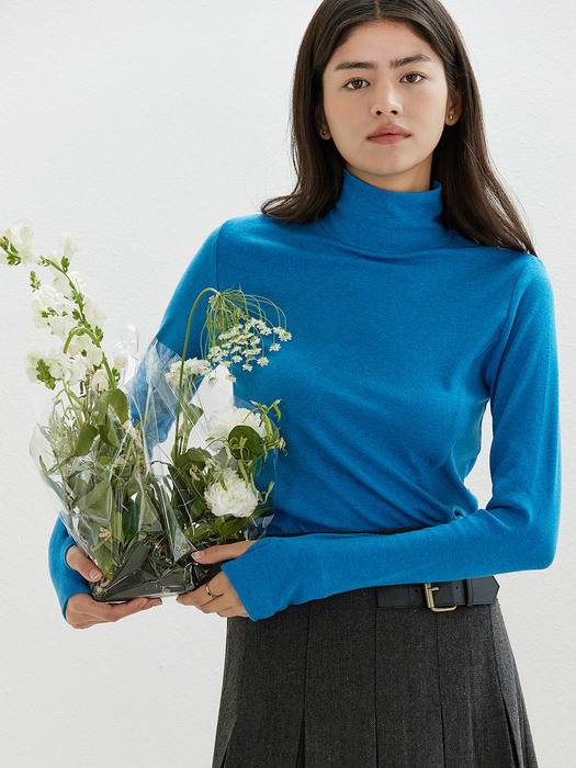 B Wool Warmer Turtleneck_Aster Blue