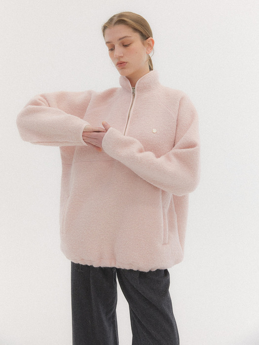 Cameron Half-zip pullover Fleece(Pink)