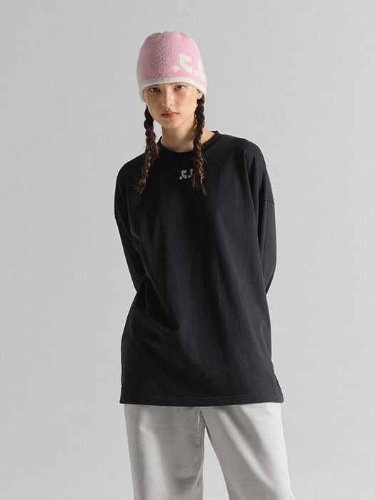 RR CREWNECK OVERSIZE T-SHIRT - BLACK