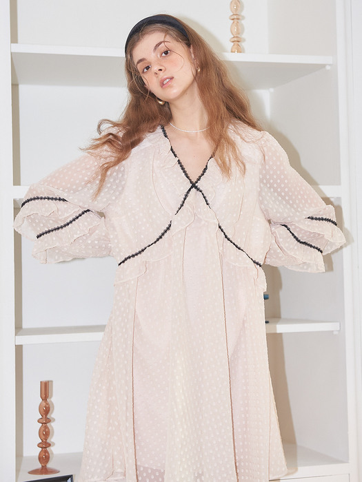 [리퍼브]Lace Point Chiffon Dress_ Ivory
