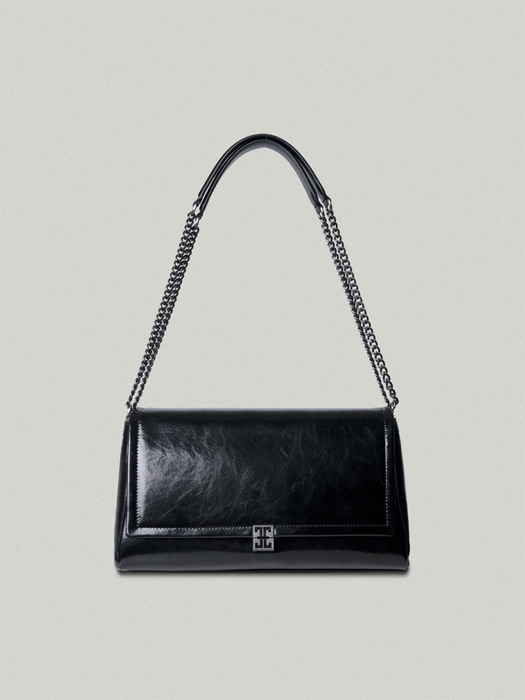 CLASSIC LOGO BIG CHAIN BAG [BLACK - CRINKLE]