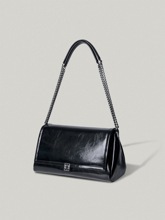 CLASSIC LOGO BIG CHAIN BAG [BLACK - CRINKLE]