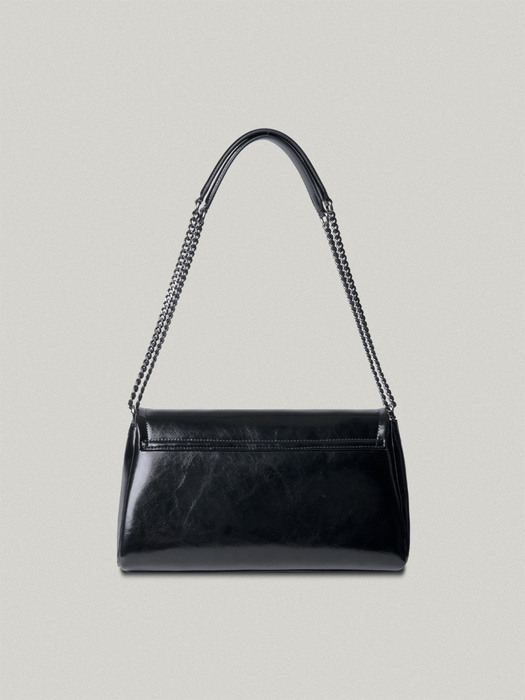 CLASSIC LOGO BIG CHAIN BAG [BLACK - CRINKLE]