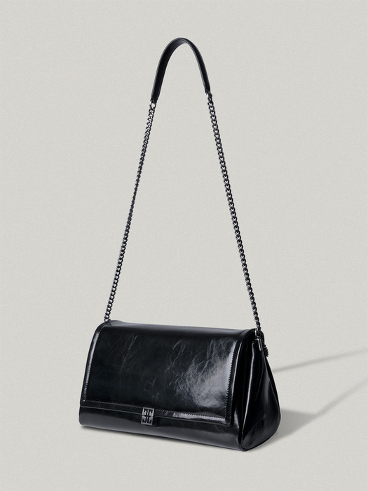 CLASSIC LOGO BIG CHAIN BAG [BLACK - CRINKLE]