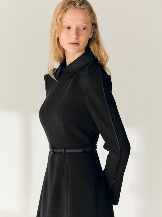 DELIA Satin detailed mini dress (Black)