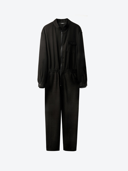 Zip-Front Tencel Jumpsuit[Black(WOMAN)]_UTP-SJ01 