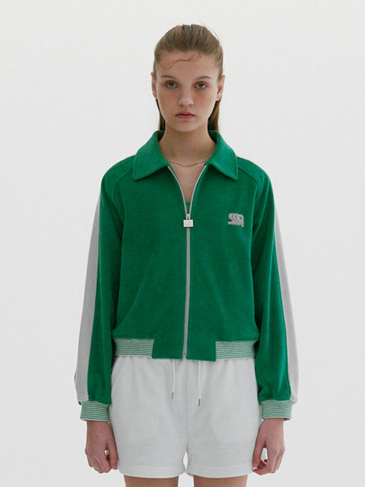RB Sports Retro Terry Track Zip-Up Green