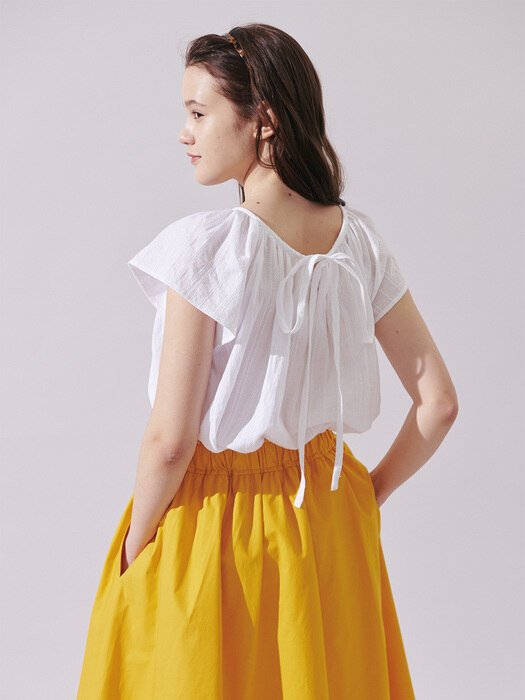  Haru Banding Flare Skirt / Yellow
