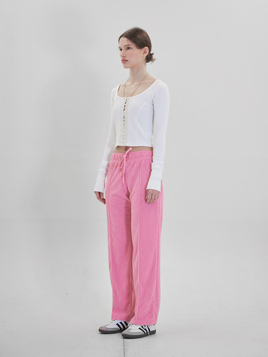 terry wappen long pants (pink)